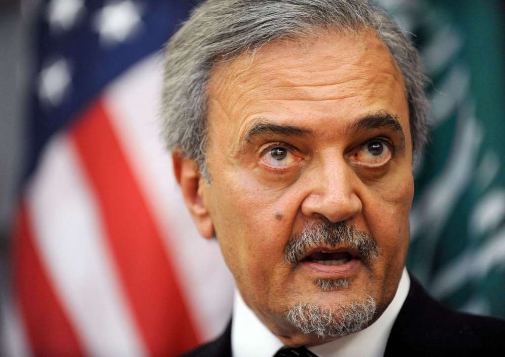 Saudi Foreign Minister Prince Saud al-Faisal speaks to the press with US Secretary of State Hillary Clinton (not pictured) at the State Department on July 31, 2009 in Washington. AFP PHOTO/Tim Sloan