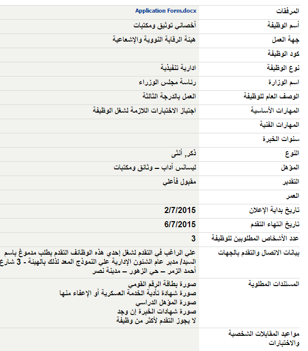 وظائف خالية في مجلس الوزراء 9 أخصائي توثيق ومكتبات