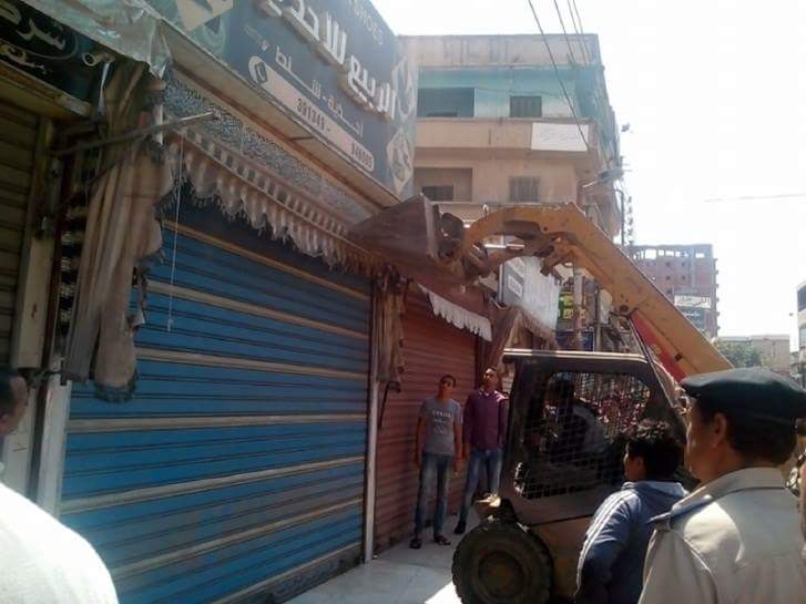 حملة لأمن الشرقية بفاقوس لإزالة التعديات والاشغالات بالشوارع 2 حملة لأمن الشرقية
