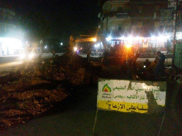 استمرار أعمال تنفيذ الخط الرئيسي للغاز الطبيعي بأبوكبير 3 استمرار أعمال تنفيذ الخط الرئيسي للغاز الطبيعي بأبوكبير 2