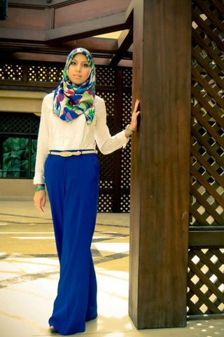 موضة البنطلون الواسع للمحجبات 2018
