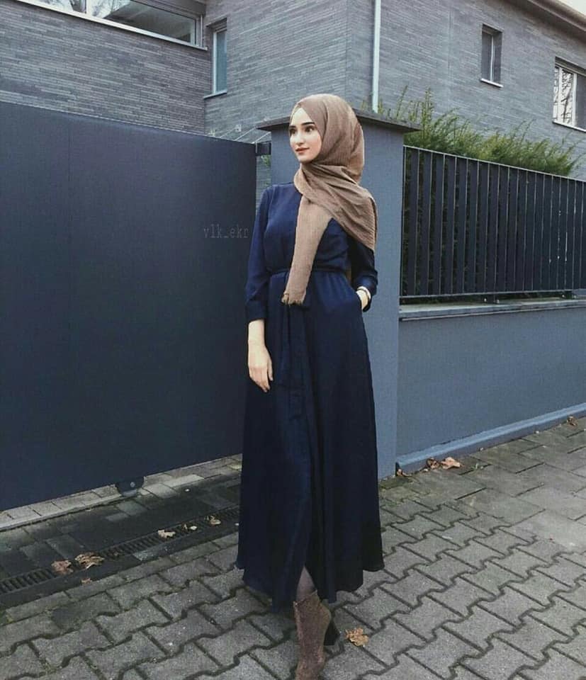 فساتين محجبات بألوان موضة 2018 للتفصيل 25 فساتين محجبات 2018