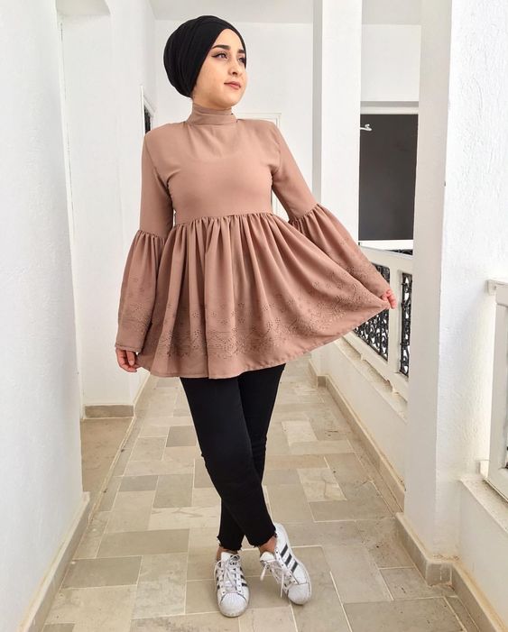 بلوزات محجبات للتفصيل طويلة