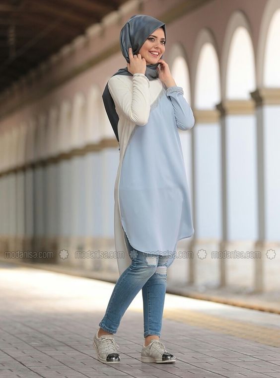 بلوزات محجبات للتفصيل طويلة