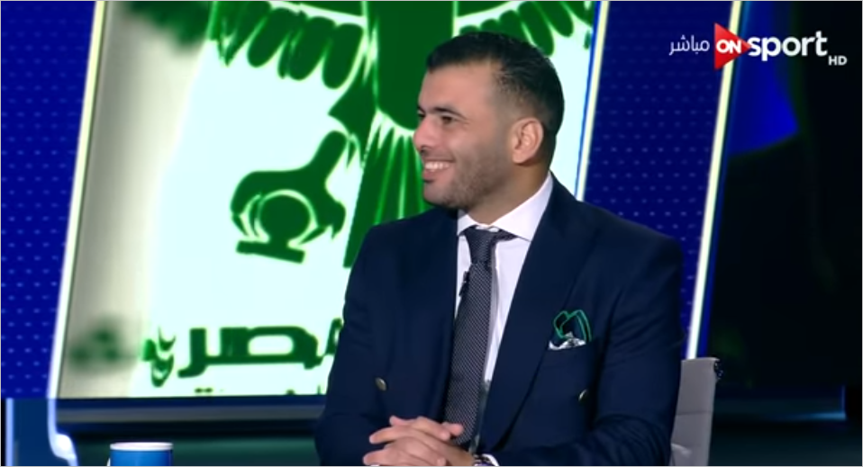 أول ظهور لعماد متعب في استديو تحليل مباراة الأهلي والمصري 1 عماد متعب في استديو مباراة الأهلي والمصري
