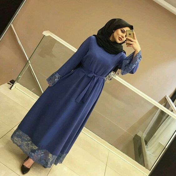 فساتين سواريه محجبات بسيطة 44 فساتين سواريه محجبات بسيطة ازرق