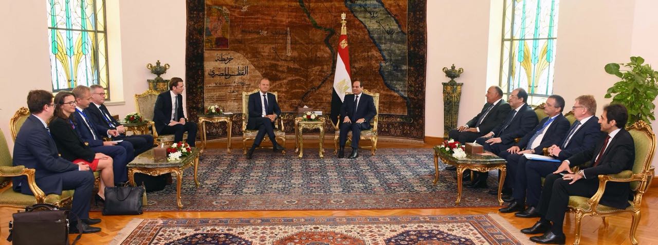 السيسي يلتقي رئيس المجلس الأوروبي ويؤكد على عدم وجود هجرة غير شرعية 1 السيسي يلتقي رئيس المجلس الأوروبي