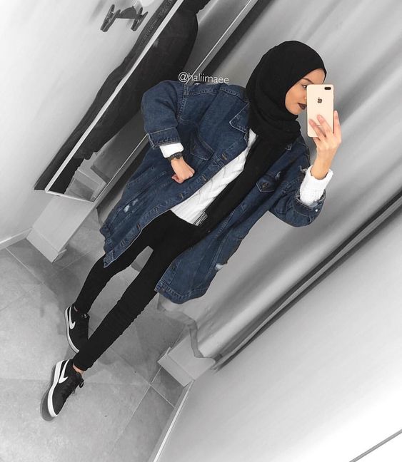 جاكيت جينز للمحجبات خريف 2018 شتاء 2019