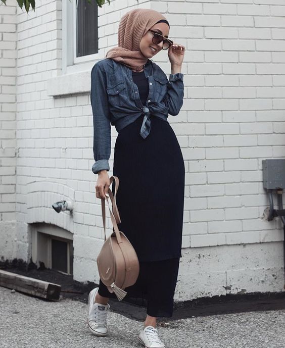 جاكيت جينز للمحجبات خريف 2018 شتاء 2019