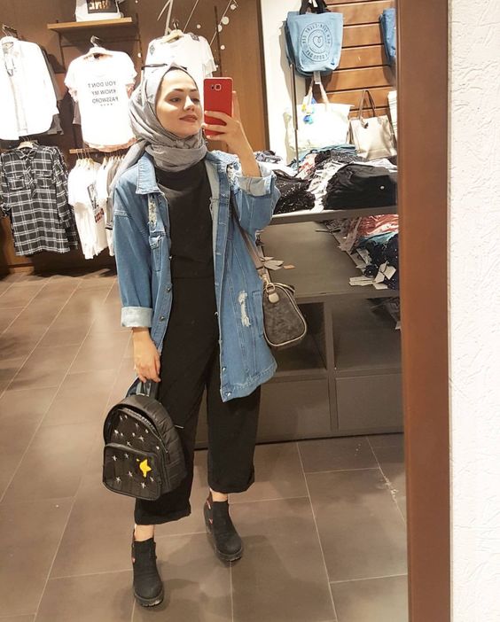 جاكيت جينز للمحجبات خريف 2018 شتاء 2019