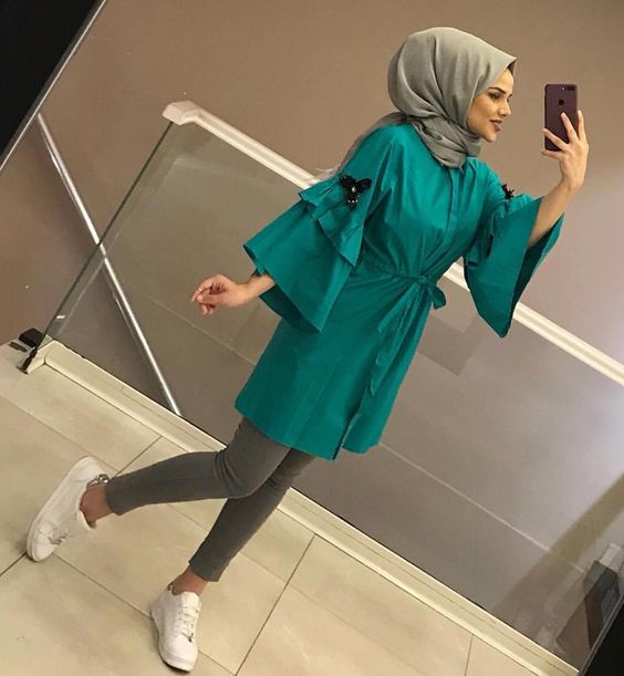 بلوزات طويلة ..موديلات أنيقة للتفصيل 14 بلوزات طويلة للمحجبات
