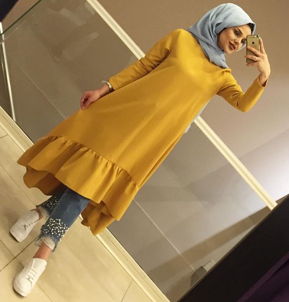 بلوزات طويلة ..موديلات أنيقة للتفصيل 7 بلوزات طويلة للمحجبات