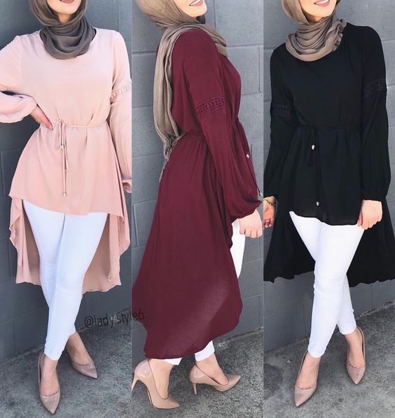 بلوزات محجبات كاجوال للتفصيل
