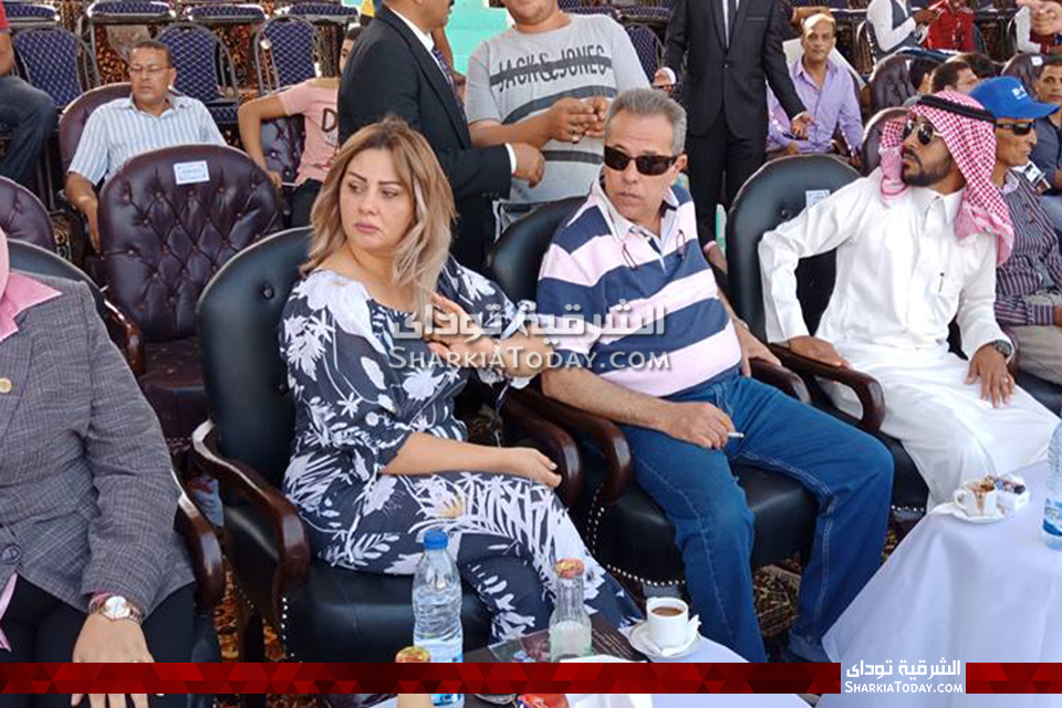 توفيق عكاشة وحياة الدرديري يحضران مهرجان الخيول العربية بالشرقية 1 توفيق عكاشة وزوجته