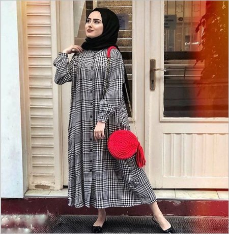 فساتين شتوية 2019 للمحجبات ..أفكار للتفصيل 19 فساتين شتوي 2019