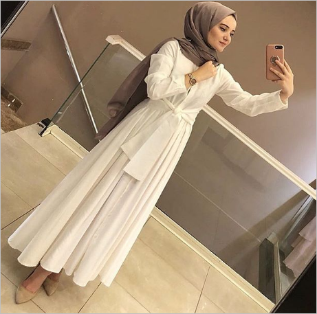 فساتين شتوية 2019 للمحجبات ..أفكار للتفصيل 28 فساتين شتوي 2019