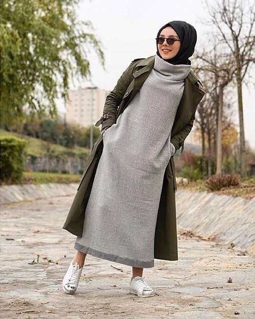 فساتين شتوية 2019 للمحجبات ..أفكار للتفصيل 48 فساتين شتوية للمحجبات