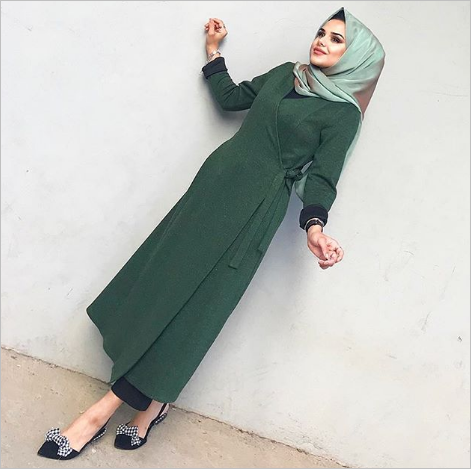 فساتين شتوية 2019 للمحجبات ..أفكار للتفصيل 11 فساتين شتوية للمحجبات 2019