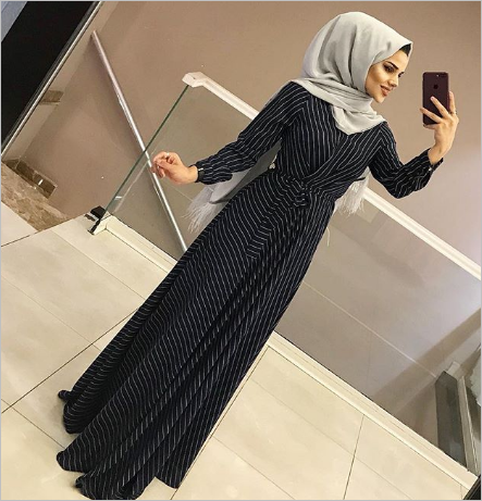 فساتين شتوية 2019 للمحجبات ..أفكار للتفصيل 13 فساتين شتوية للمحجبات 2019 فساتين شتوية للمحجبات 2019