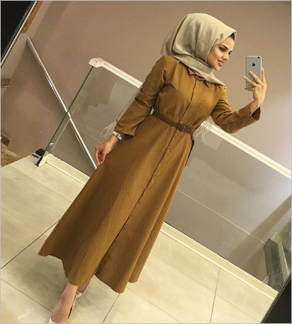 فساتين شتوية 2019 للمحجبات ..أفكار للتفصيل 34 فساتين شتوية للمحجبات 2019