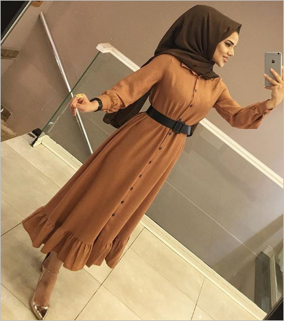 فساتين شتوية 2019 للمحجبات ..أفكار للتفصيل 4 فساتين شتوية للمحجبات 2019
