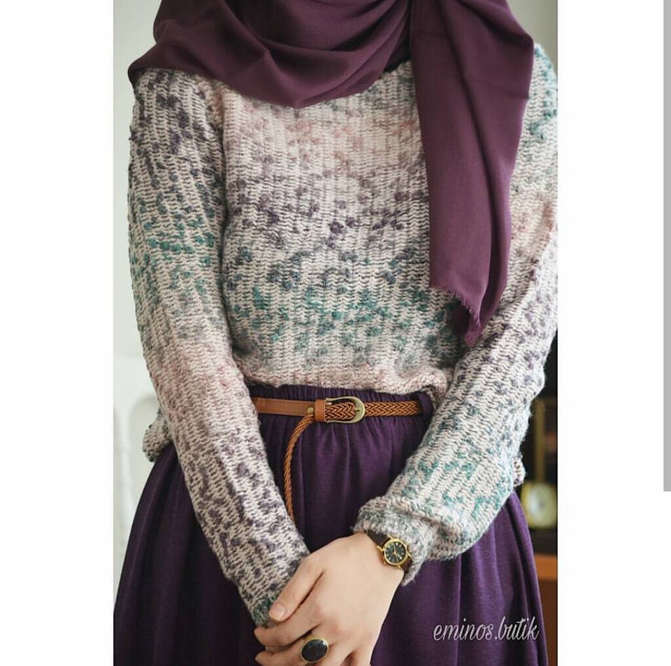 جيبات موضة شتاء 2019 للمحجبات 28 جيبة موف موضة شتاء 2019