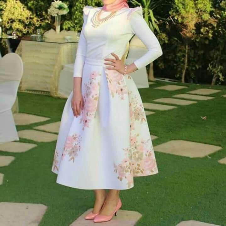 فستان أبيض موضة 2019