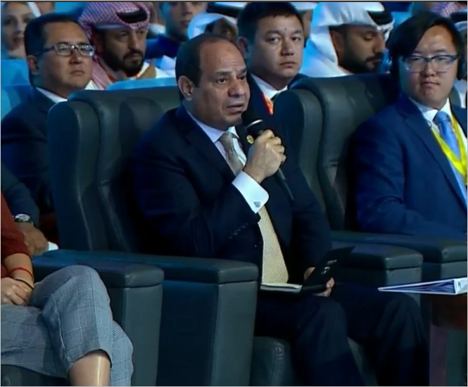 السيسي:حرية العبادة مبندخلش فيها ولو عندنا يهود هنبنى لهم دور عبادة 1 الرئيس السيسي في منتدى شباب العالم 2018
