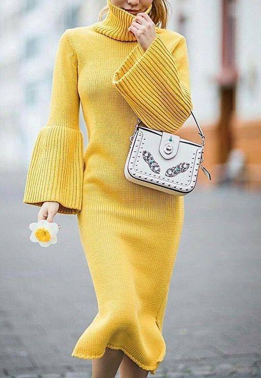 فساتين صوف موضة شتاء 2019 2 دريس صوف