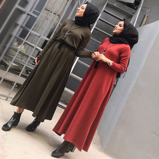 فساتين كاجوال للمحجبات موضة شتاء 2019 19 فستان كاجول موضة شتاء 2019