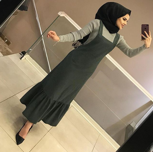 فساتين كاجوال للمحجبات موضة شتاء 2019 14 فستان كاجول موضة 2019