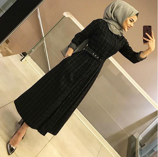 فساتين كاجوال للمحجبات موضة شتاء 2019 8 فستان موضة شتاء