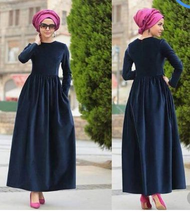 فساتين قطيفة سورايه للمحجبات موضة 2019 23 فستان موضة 2019