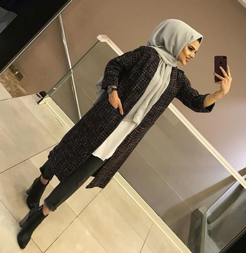 موديلات كارديجان للمحجبات موضة شتاء 2019 13 كاردجان طويل