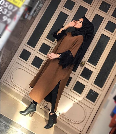فساتين كاجوال للمحجبات موضة شتاء 2019 6 موضة شتاء 2019