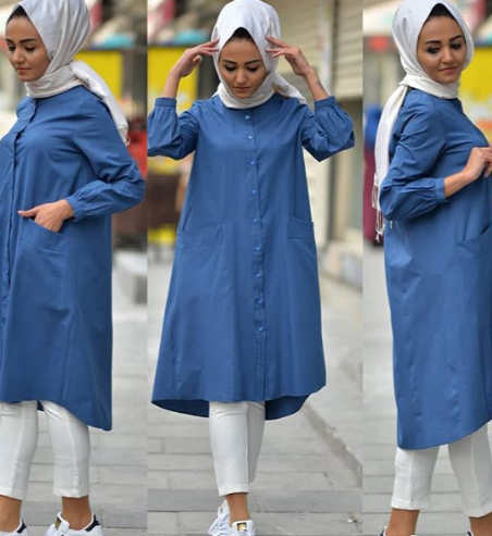 موديلات بلوزات صيفي 2019 للمحجبات ..أفكار للتفصيل 44 بلوزرات صيفي 2019 طويلة للمحجبات
