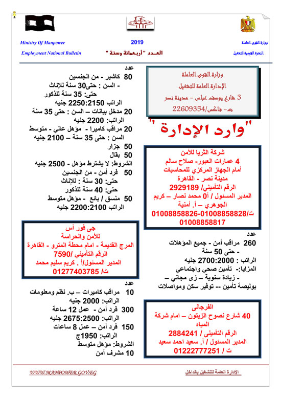 وظائف شاغرة بجامعة كفر الشيخ.. التخصصات وطريقة التقديم 2 القوى العاملة تعلن عن وظائف للشباب براتب يصل لـ 7 آلاف جنيه