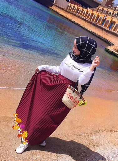 جيبات سادة موضة صيف 2019 للمحجبات 19 جيب بليسيه موضة 2019
