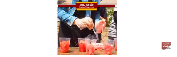 جمعية رسالة بالزقازيق تخفف حرارة الجو على المواطنين بتوزيع المثلجات 1 رسالة توزع البطيخ
