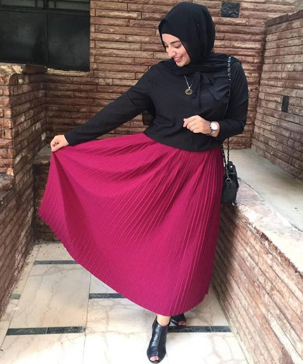 جيبات سادة موضة صيف 2019 للمحجبات 9 جيبات موضة 2019